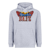 Heather Grey American Babe With Sunflowers Heavyweight Hoodie - LillyAllenDesigns