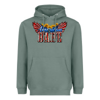 Sage American Babe With Sunflowers Heavyweight Hoodie - LillyAllenDesigns