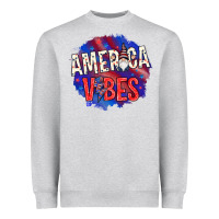 Heather Grey America vibes with gnome Heavyweight Sweatshirt - HowdyJamesFarm