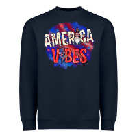 Navy America vibes with gnome Heavyweight Sweatshirt - HowdyJamesFarm