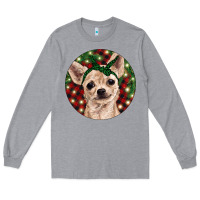 Christmas Chihuahua With Buffalo Plaid Long Sleeve Tee | Teevron