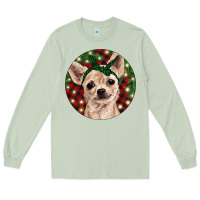 Matcha Christmas Chihuahua With Buffalo Plaid Long Sleeve Tee - RanaPortraitStore
