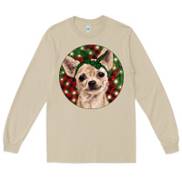 Mushroom Christmas Chihuahua With Buffalo Plaid Long Sleeve Tee - RanaPortraitStore