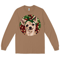 Toasted Coconut Christmas Chihuahua With Buffalo Plaid Long Sleeve Tee - RanaPortraitStore