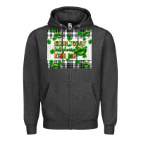 Charcoal Heather Irish today but please kiss me st. patricks day Zipper Hoodie - FaDigitalArtStudio