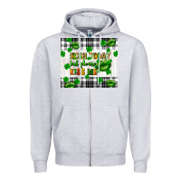 Heather Grey Irish today but please kiss me st. patricks day Zipper Hoodie - FaDigitalArtStudio