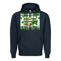Navy Irish today but please kiss me st. patricks day Zipper Hoodie - FaDigitalArtStudio