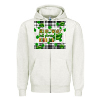 Oatmeal Heather Irish today but please kiss me st. patricks day Zipper Hoodie - FaDigitalArtStudio