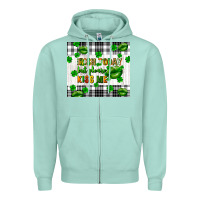 Seafoam Irish today but please kiss me st. patricks day Zipper Hoodie - FaDigitalArtStudio