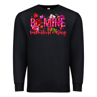 Black Be Mine Valentines Day Premium Sweatshirt - CowhideDigitalArt