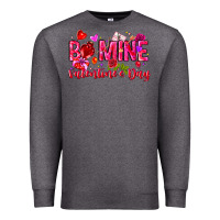 Charcoal Heather Be Mine Valentines Day Premium Sweatshirt - CowhideDigitalArt
