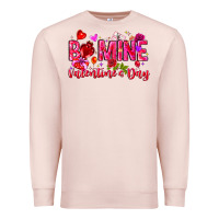 Pale Pink Be Mine Valentines Day Premium Sweatshirt - CowhideDigitalArt