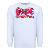 White Be Mine Valentines Day Premium Sweatshirt - CowhideDigitalArt