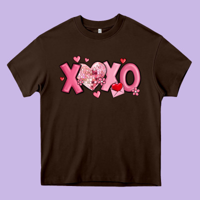 Xoxo Disco Heart Valentine's Day Heavy Core Tee Designed By Maliassmallbusiness