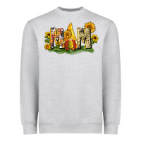 Heather Grey Mom gnome sunflower Heavyweight Sweatshirt - CowGirlArtShop