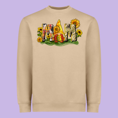 Mom Gnome Sunflower Heavyweight Sweatshirt Designed By Cowgirlartshop