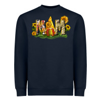 Navy Mom gnome sunflower Heavyweight Sweatshirt - CowGirlArtShop