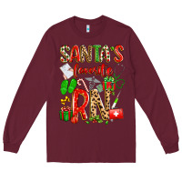 Burgundy santa's favorite RN Long Sleeve Tee - texasbilliewilder