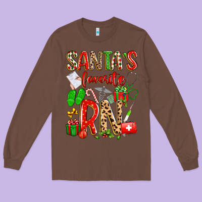 Santa's Favorite Rn Long Sleeve Tee Designed By Texasbilliewilder