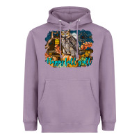Lavender Happy Fall Y'all Owl Heavyweight Hoodie - LillyAllenDesigns