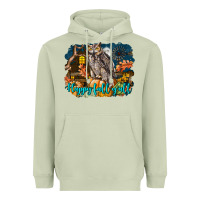 Matcha Happy Fall Y'all Owl Heavyweight Hoodie - LillyAllenDesigns