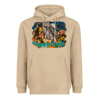 Mushroom Happy Fall Y'all Owl Heavyweight Hoodie - LillyAllenDesigns