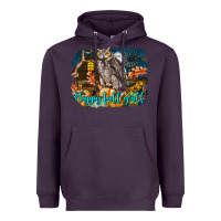 Plum Happy Fall Y'all Owl Heavyweight Hoodie - LillyAllenDesigns