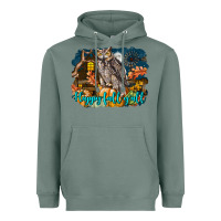 Sage Happy Fall Y'all Owl Heavyweight Hoodie - LillyAllenDesigns