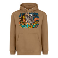 Toasted Coconut Happy Fall Y'all Owl Heavyweight Hoodie - LillyAllenDesigns