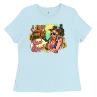 Baby Blue i just smile and say god bless Ladies Tee - NancyCooperArtShop