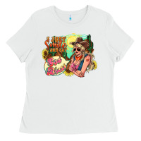 White i just smile and say god bless Ladies Tee - NancyCooperArtShop