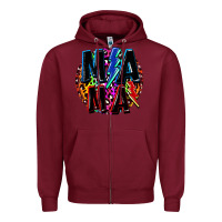 Burgundy Mama lightning bolts Mother's Day Zipper Hoodie - FaDigitalArtStudio