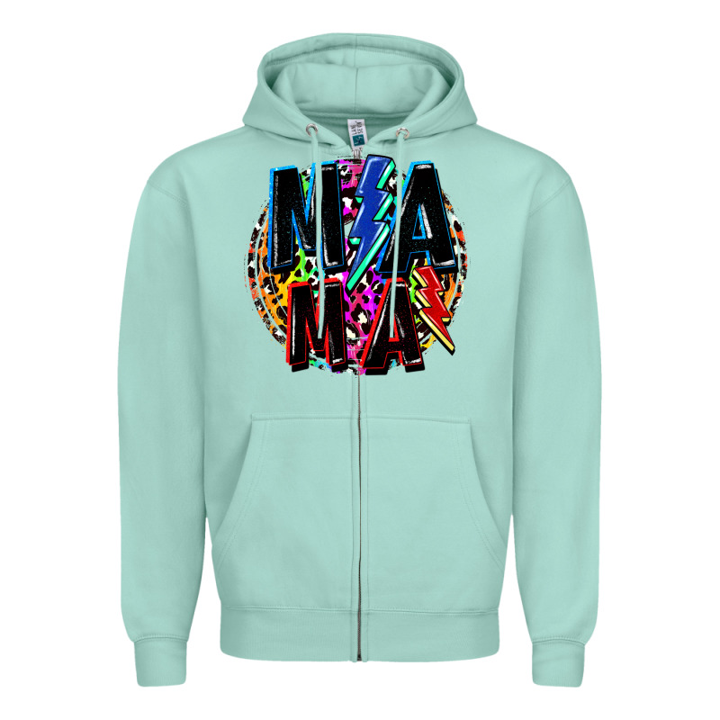 Mama Lightning Bolts Mother's Day Zipper Hoodie by FaDigitalArtStudio | Teevron