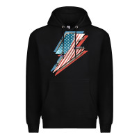 Black American flag lightning bolt 4th of july Premium Hoodie - FaDigitalArtStudio