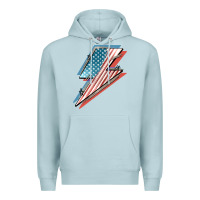Blue Mist American flag lightning bolt 4th of july Premium Hoodie - FaDigitalArtStudio