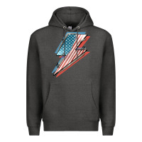 Charcoal Heather American flag lightning bolt 4th of july Premium Hoodie - FaDigitalArtStudio