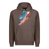 Coffee American flag lightning bolt 4th of july Premium Hoodie - FaDigitalArtStudio