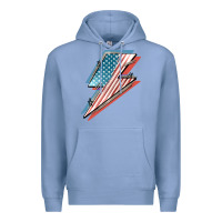 Colony Blue American flag lightning bolt 4th of july Premium Hoodie - FaDigitalArtStudio