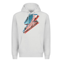 Dove Grey American flag lightning bolt 4th of july Premium Hoodie - FaDigitalArtStudio