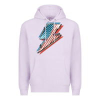 Lilac American flag lightning bolt 4th of july Premium Hoodie - FaDigitalArtStudio