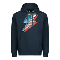 Navy American flag lightning bolt 4th of july Premium Hoodie - FaDigitalArtStudio