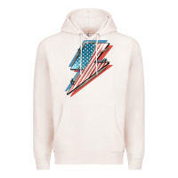 Pale Pink American flag lightning bolt 4th of july Premium Hoodie - FaDigitalArtStudio