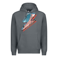 Rock American flag lightning bolt 4th of july Premium Hoodie - FaDigitalArtStudio