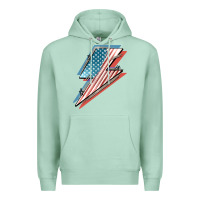 Seafoam American flag lightning bolt 4th of july Premium Hoodie - FaDigitalArtStudio