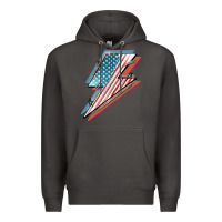 Smoke American flag lightning bolt 4th of july Premium Hoodie - FaDigitalArtStudio