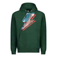 Sports Green American flag lightning bolt 4th of july Premium Hoodie - FaDigitalArtStudio