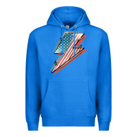 True Royal American flag lightning bolt 4th of july Premium Hoodie - FaDigitalArtStudio