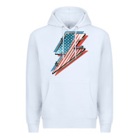 White American flag lightning bolt 4th of july Premium Hoodie - FaDigitalArtStudio