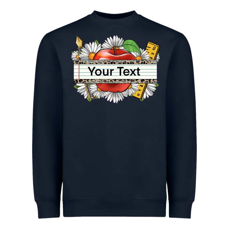 Floral Teacher Custom Name Heavyweight Sweatshirt by CowGirlArtShop | Teevron
