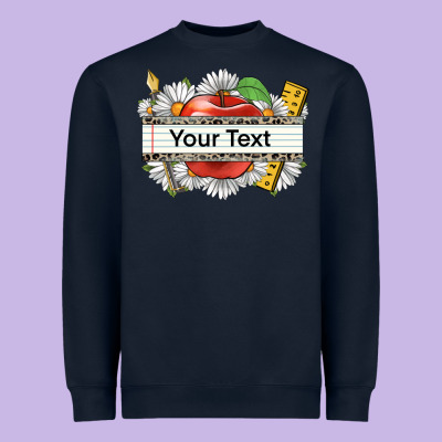 Floral Teacher Custom Name Heavyweight Sweatshirt Designed By Cowgirlartshop